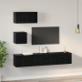 Set de TV Otro con almacenamiento con puerta 4 pcs Roble negro