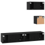 Set de TV Otro con almacenamiento con puerta 4 pcs Roble negro