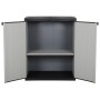 Gartenschrank mit 1 Regal grau und schwarz 68x40x85 cm von vidaXL, Schließfächer und Lagerschränke - Ref: Foro24-340981, Prei...