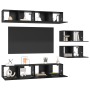 Mueble de TV 6 pcs Roble negro 80 x 30 x 30.5 cm