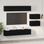Mueble de TV 6 pcs Roble negro 80 x 30 x 30.5 cm