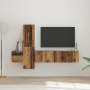 Conjunto de mueble de TV con estante 5 pcs Madera envejecida