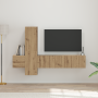 Conjunto de mueble de TV con estante 5 pcs Roble artesanal