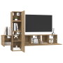 Conjunto de mueble de TV con estante 5 pcs Roble artesanal