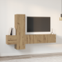 Conjunto de mueble de TV con estante 5 pcs Roble artesanal