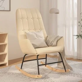 Cream-colored fabric rocking chair by vidaXL, Rocking chairs - Ref: Foro24-341255, Price: 123,82 €, Discount: %
