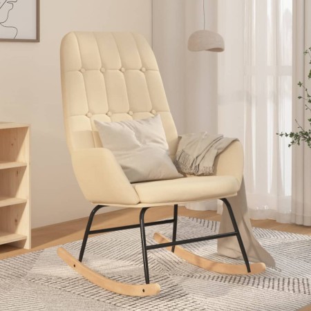 Schaukelstuhl aus cremefarbenem Stoff von vidaXL, Schaukelstühle - Ref: Foro24-341255, Preis: 125,30 €, Rabatt: %