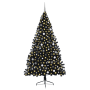 Árbol de Navidad artificial mitad Negro 240 cm PVC
