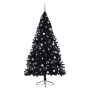 Árbol de Navidad artificial mitad Negro 240 cm PVC