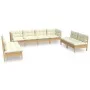 Muebles de jardín 8 piezas cojines madera maciza de pino de vidaXL, Conjuntos de jardín - Ref: Foro24-3096232, Precio: 601,06...