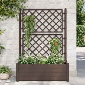 Jardinera con enrejado PP moca 100x43x142 cm