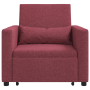 Sofá Cama Convertible 3 en 1 de Tela Rojo Vino