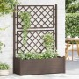 Jardinera con enrejado PP moca 100x43x142 cm