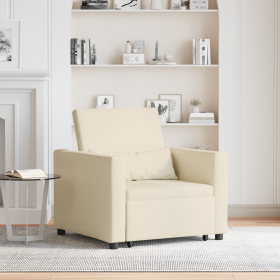 Sillón convertible 3 en 1 crema de tela