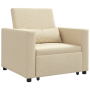 Sillón convertible 3 en 1 crema de tela