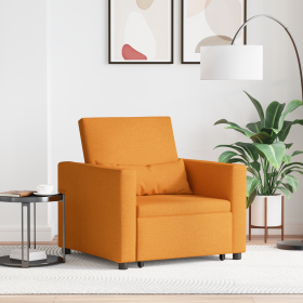 Sofá Cama Convertible Individual 3 en 1 Amarillo Oscuro Tela