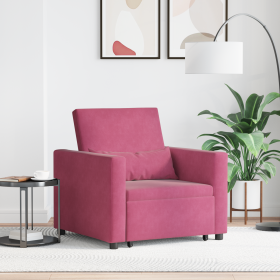 Sillón Convertible 3 en 1 Burdeos de Terciopelo