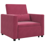 Sillón Convertible 3 en 1 Burdeos de Terciopelo