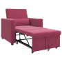 Sillón Convertible 3 en 1 Burdeos de Terciopelo