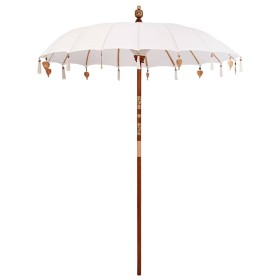Sombrilla Manual Crema x 250 cm Algodón y madera maciza