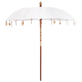 Sombrilla Manual Crema x 250 cm Algodón y madera maciza