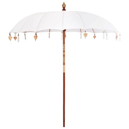 Sombrilla Manual Crema x 250 cm Algodón y madera maciza