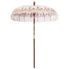 Sombrilla Crema 180-190 cm telas de Algodón & Madera & Bambú