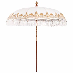 Sombrilla Crema 210-220 cm telas de Algodón & Madera & Bambú