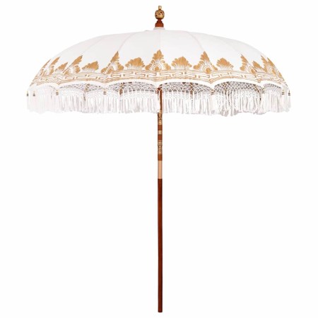 Sombrilla Crema 210-220 cm telas de Algodón & Madera & Bambú
