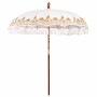 Sombrilla Crema 210-220 cm telas de Algodón & Madera & Bambú