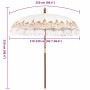 Sombrilla Crema 210-220 cm telas de Algodón & Madera & Bambú
