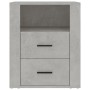 Mesita de noche madera contrachapada gris hormigón 50x36x60 cm