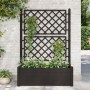 Jardinera con enrejado PP gris antracita 100x43x142 cm