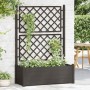 Jardinera con enrejado PP gris antracita 100x43x142 cm
