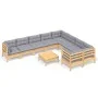 Juego de muebles de jardín 10 pzas y cojines madera de pino de vidaXL, Conjuntos de jardín - Ref: Foro24-3096988, Precio: 755...