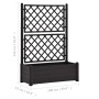 Jardinera con enrejado PP gris antracita 100x43x142 cm