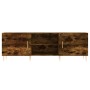 Mueble de TV madera de ingeniería roble ahumado 150x30x50 cm