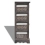 Estante con 4 cestas tejidas de almacenamiento madera marrón