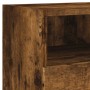 Mueble de pared TV madera ingeniería roble ahumado 80x30x30 cm