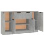 Aparadores 3 piezas madera contrachapada gris cemento