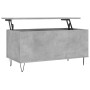 Mesa de centro madera contrachapada gris hormigón 90x44,5x45 cm