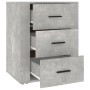 Mesita de noche madera contrachapada gris hormigón 50x36x60 cm