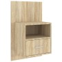 Mesita de noche de pared 2 uds color roble Sonoma
