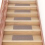 Alfombrilla autoadhesiva escalera 15 uds marrón claro 60x25 cm