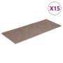 Alfombrilla autoadhesiva escalera 15 uds marrón claro 60x25 cm
