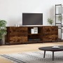 Mueble de TV madera de ingeniería roble ahumado 150x30x50 cm