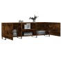 Mueble de TV madera de ingeniería roble ahumado 150x30x50 cm