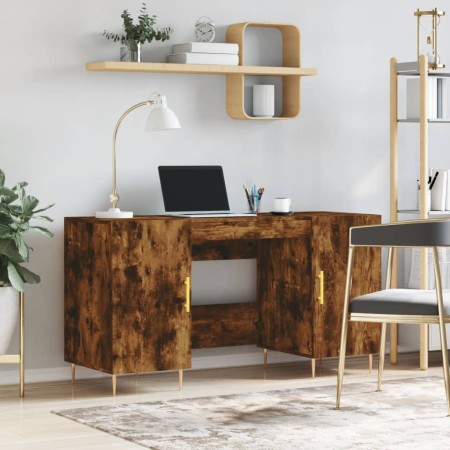 Escritorio madera de ingeniería roble ahumado 140x50x75 cm