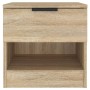 Mesita de noche 2 uds madera contrachapada color roble Sonoma