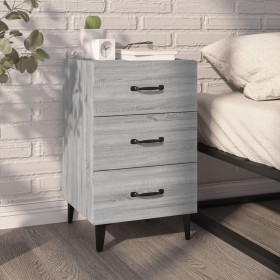 Mesita de noche madera de ingeniería gris Sonoma 40x40x66 cm